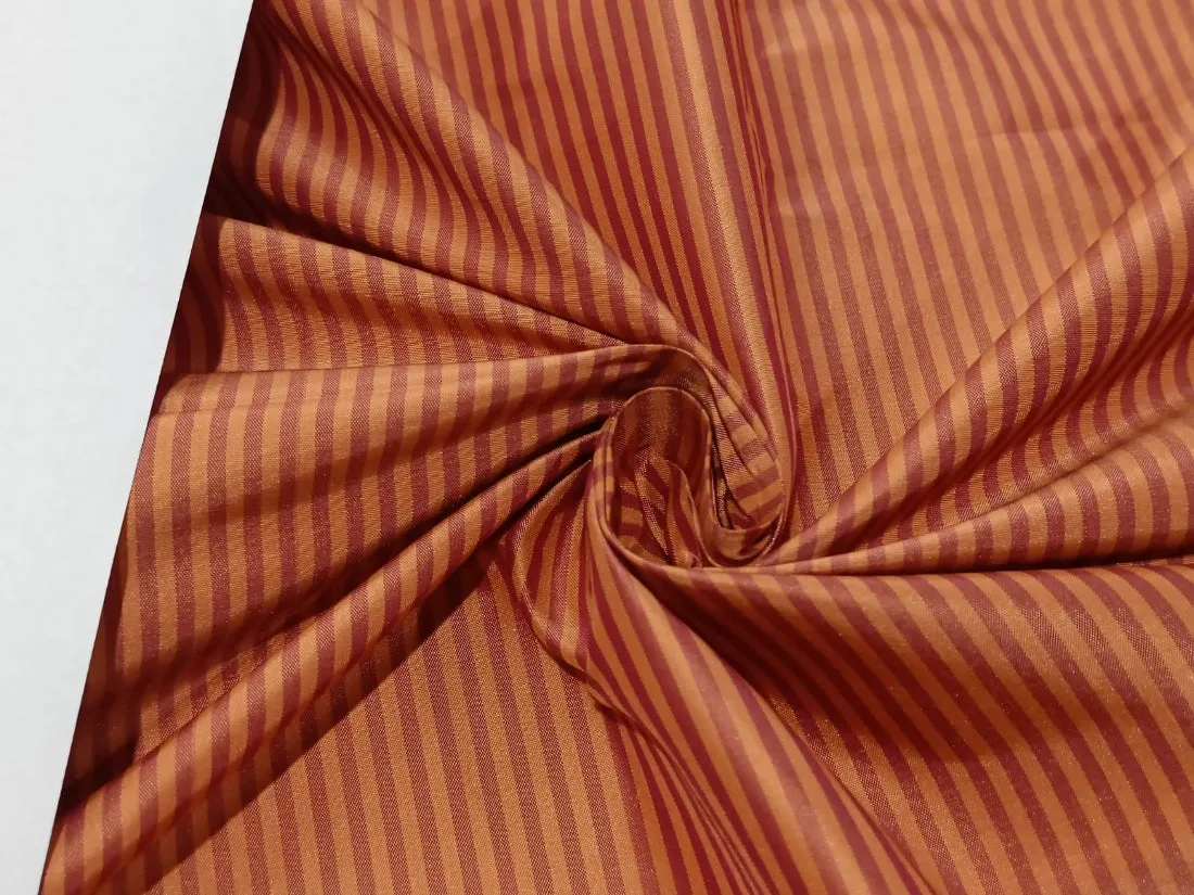 100% Silk Taffeta stripes 54" wide 3 mm TAFNEWS12 available in 5 colors [orange and yellow/ blue and yellow/ gold and beige/ rust / blue and black]