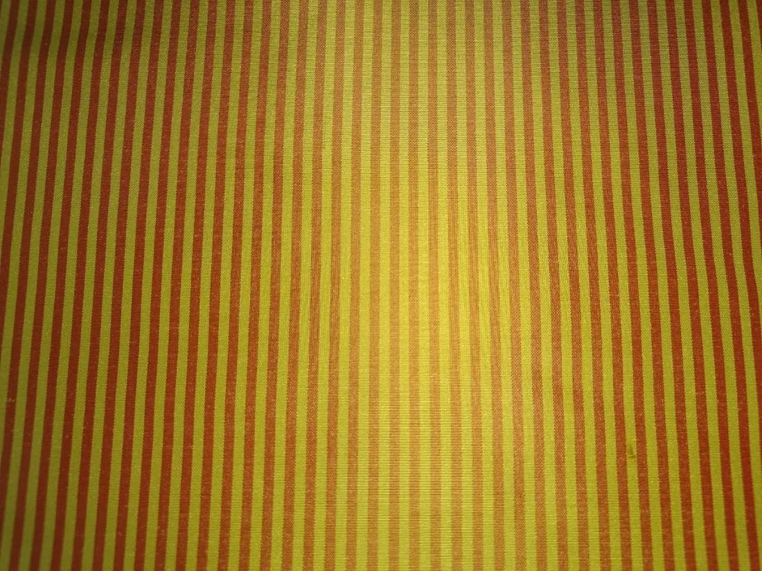 100% Silk Taffeta stripes 54" wide 3 mm TAFNEWS12 available in 5 colors [orange and yellow/ blue and yellow/ gold and beige/ rust / blue and black]