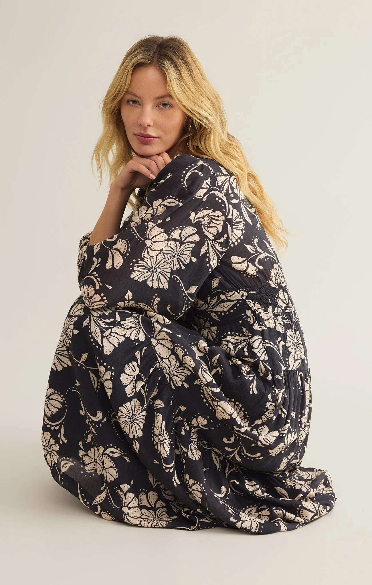 Adelina Ari Floral Midi Dress