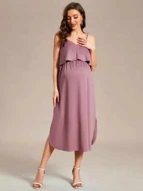 Adjustable Spaghetti Straps A-Line Maternity Dress(Final Sale)