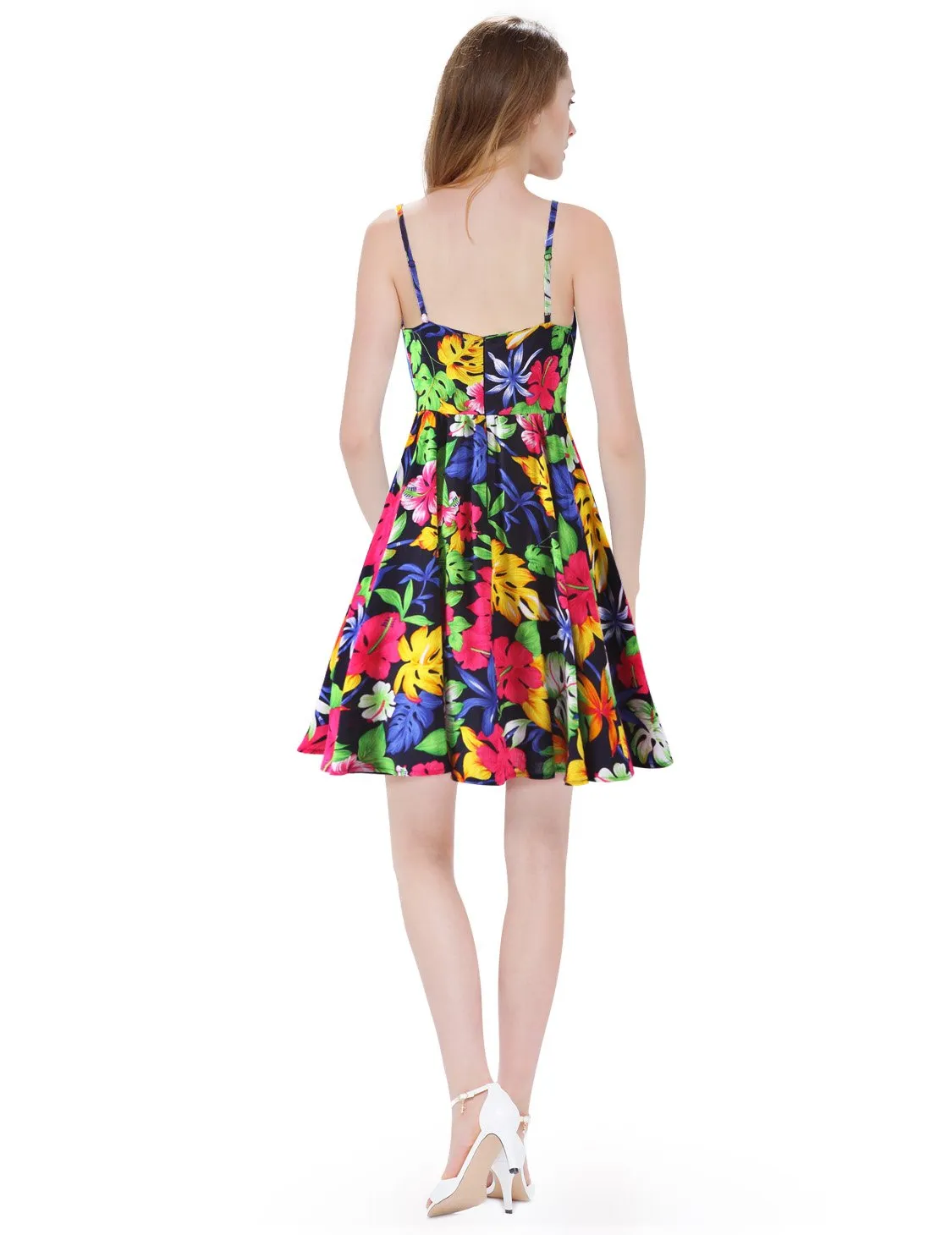 Alisapan Simple Fashion V-neck Sleeveless Short Casual Dress AS05532