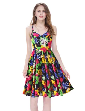 Alisapan Simple Fashion V-neck Sleeveless Short Casual Dress AS05532