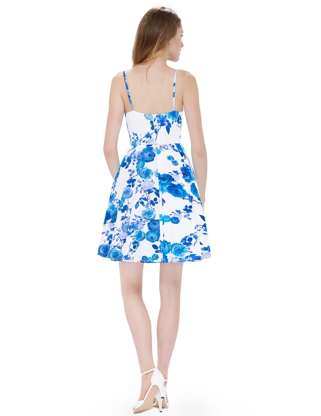 Alisapan Simple Fashion V-neck Sleeveless Short Casual Dress AS05532