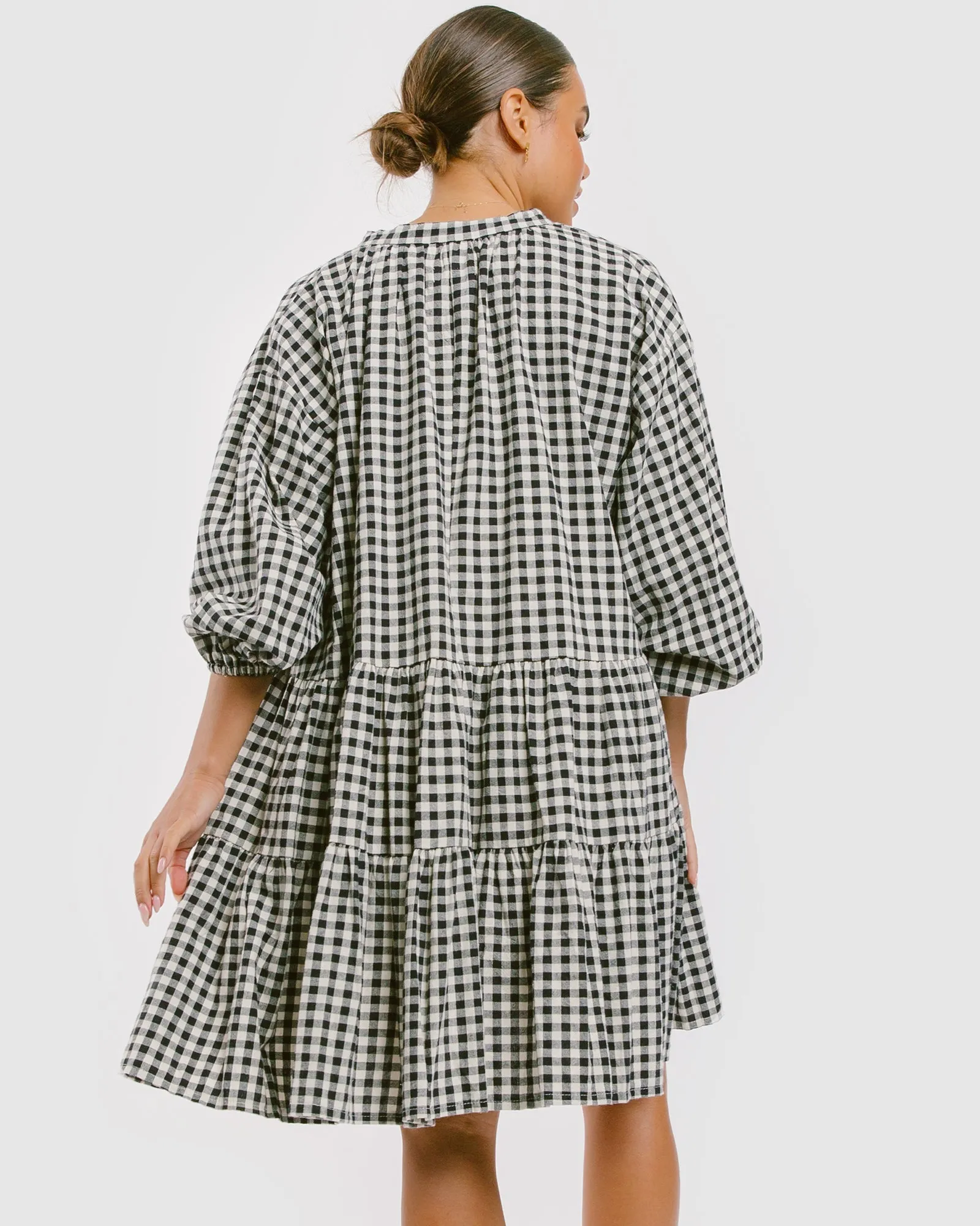 Avalon Smock Dress | Black Gingham