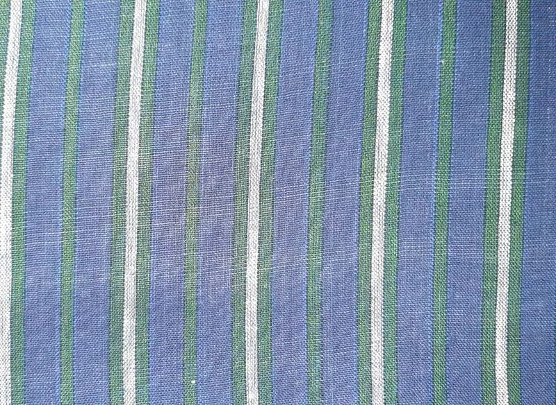 Blue & White Stripe Cotton DT Fabric