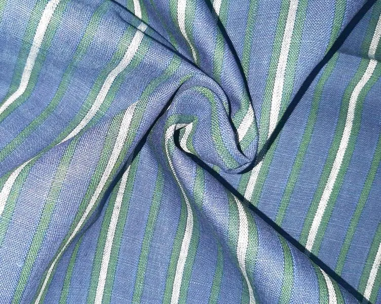 Blue & White Stripe Cotton DT Fabric