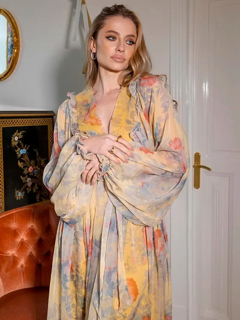 Boho Chic Chiffon Maxi Dress