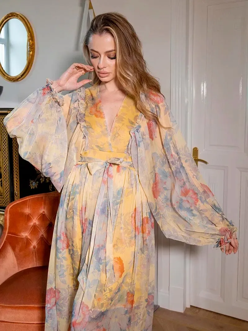 Boho Chic Chiffon Maxi Dress