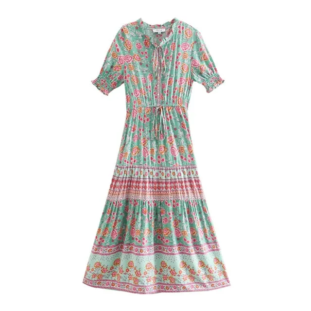 Boho Chic Flared Sleeves Maxi Dress