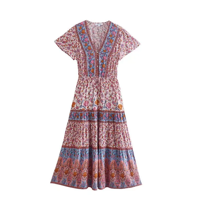 Boho Chic Flared Sleeves Maxi Dress