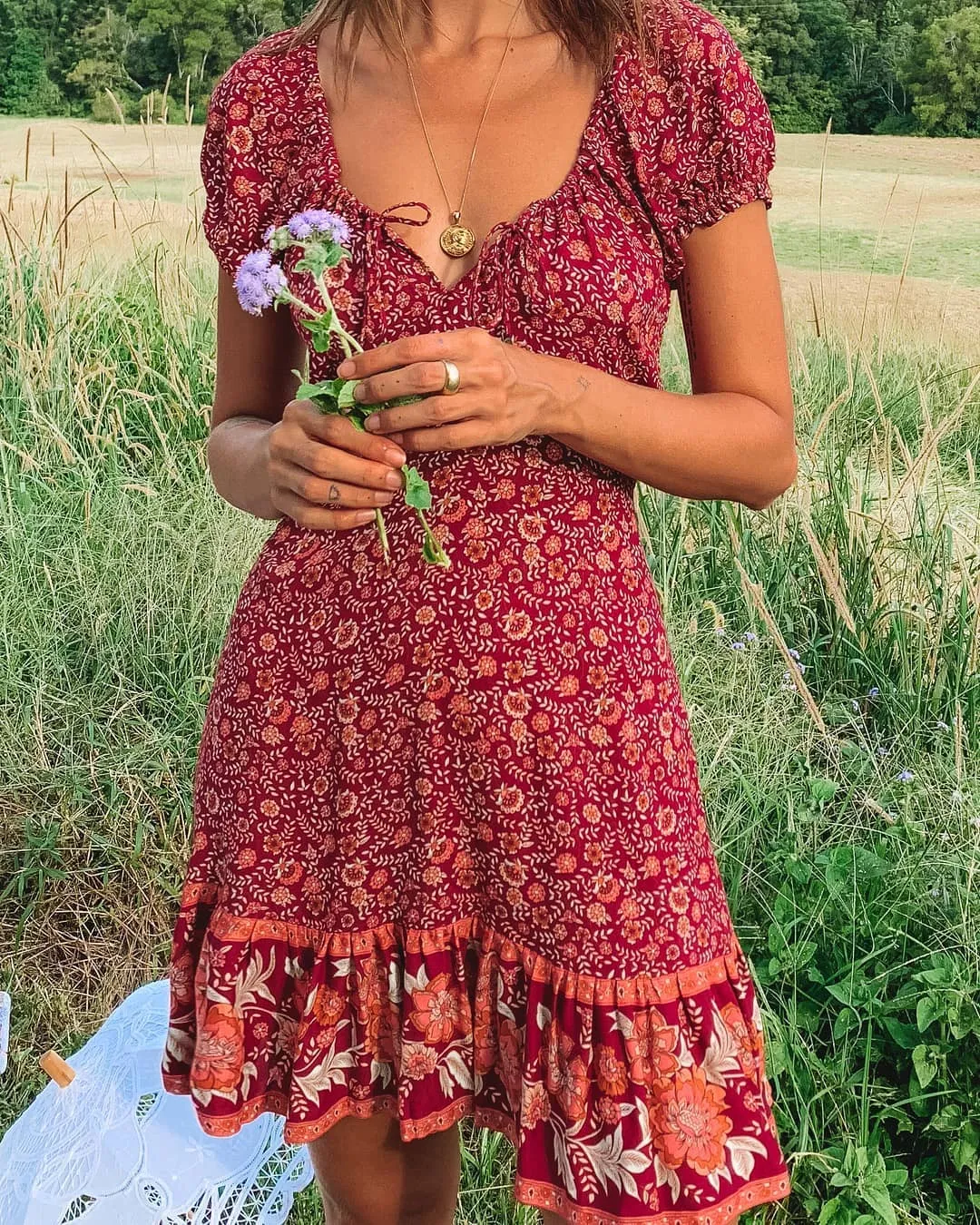 Boho Chic Flared Sleeves Maxi Dress