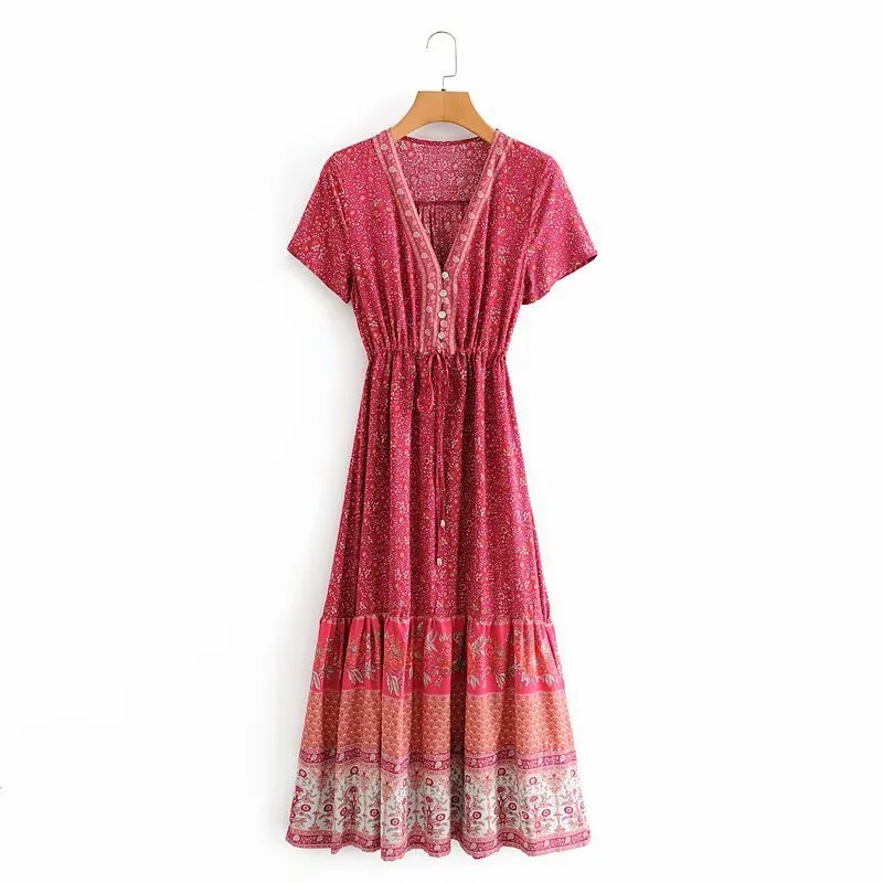 Boho Chic Flared Sleeves Maxi Dress