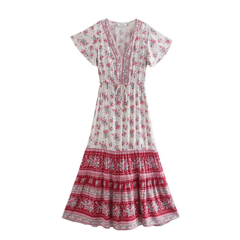 Boho Chic Flared Sleeves Maxi Dress
