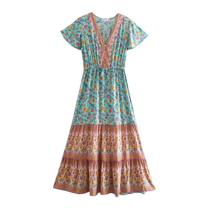 Boho Chic Flared Sleeves Maxi Dress