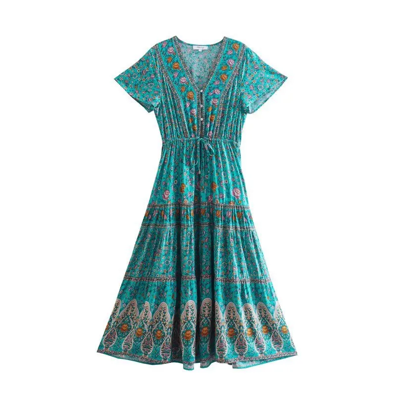 Boho Chic Flared Sleeves Maxi Dress