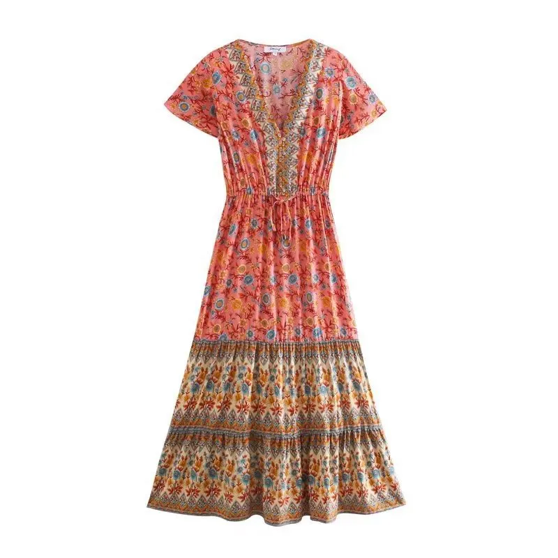 Boho Chic Flared Sleeves Maxi Dress