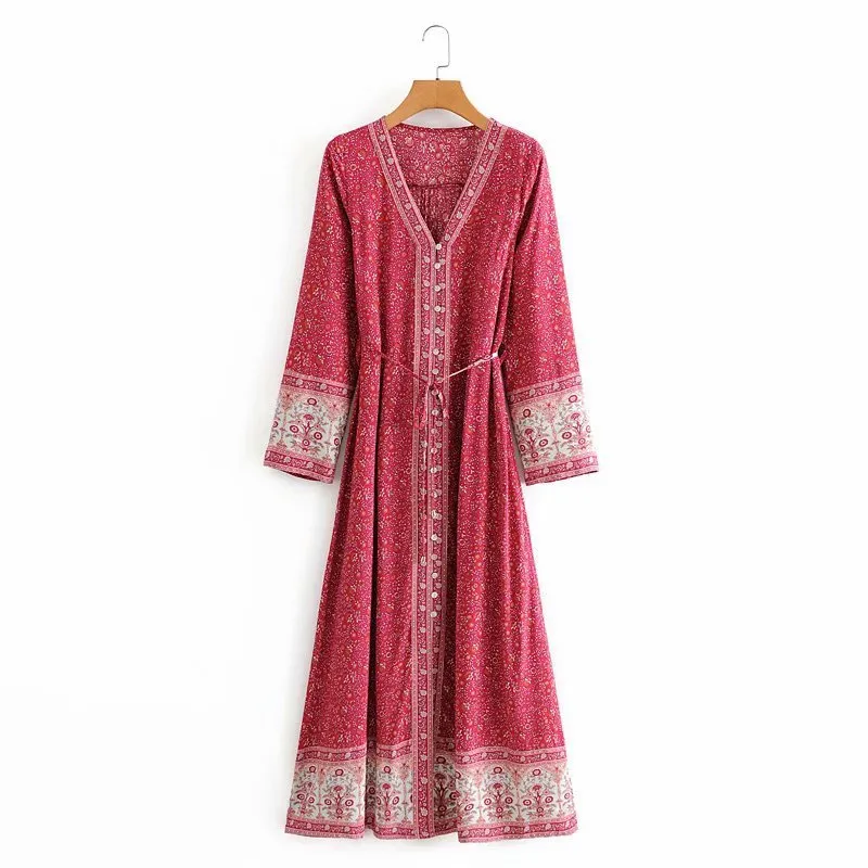 Boho Chic Flared Sleeves Maxi Dress