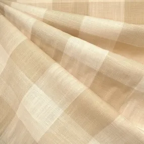 Buffalo Check Slub Texture Cotton Shirting Natural/Vanilla