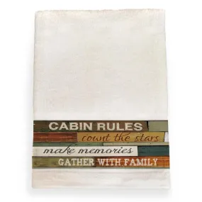 Cabin Inspiration White Bath Towel