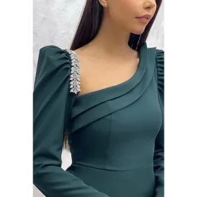 Chic & Modern Sheath Beaded Long Sleeves Long Prom Evening Dress