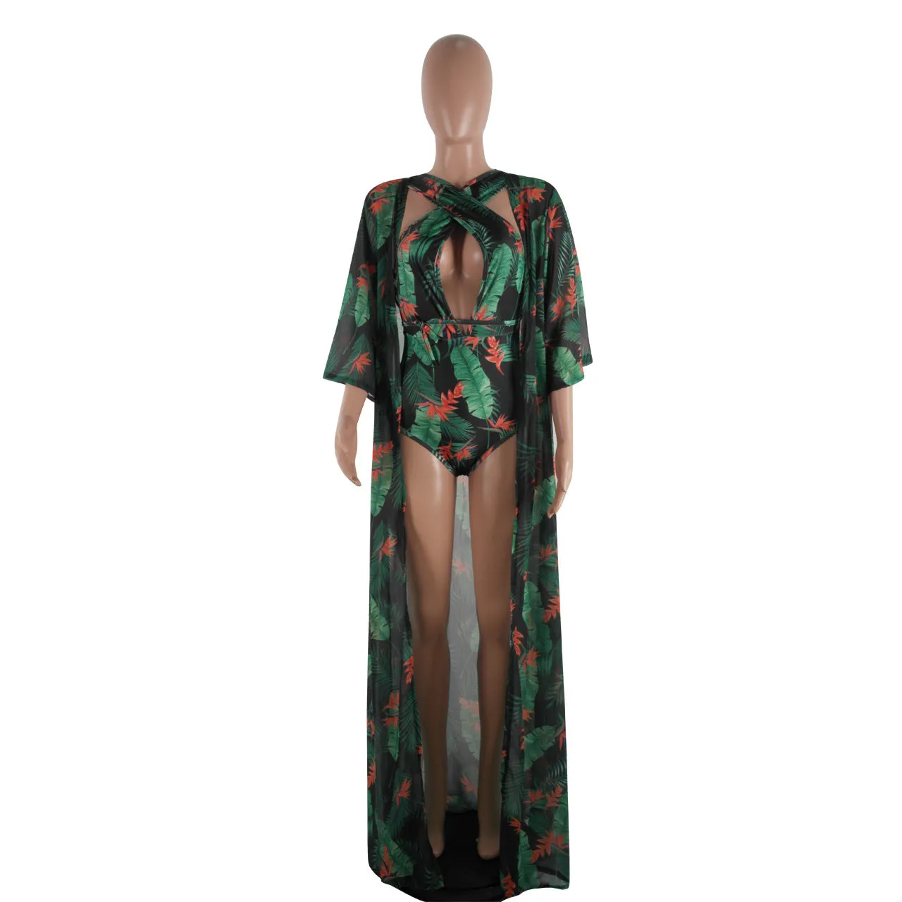 Chiffon Kimono Bikini Set & Maxi Dresses