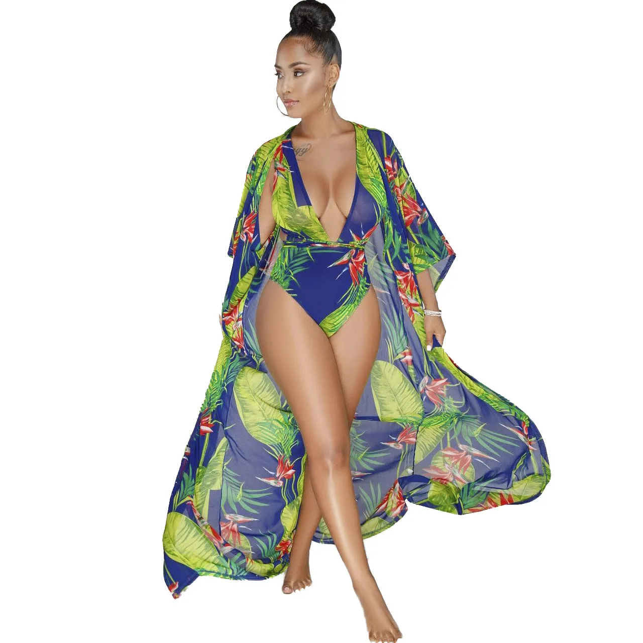 Chiffon Kimono Bikini Set & Maxi Dresses