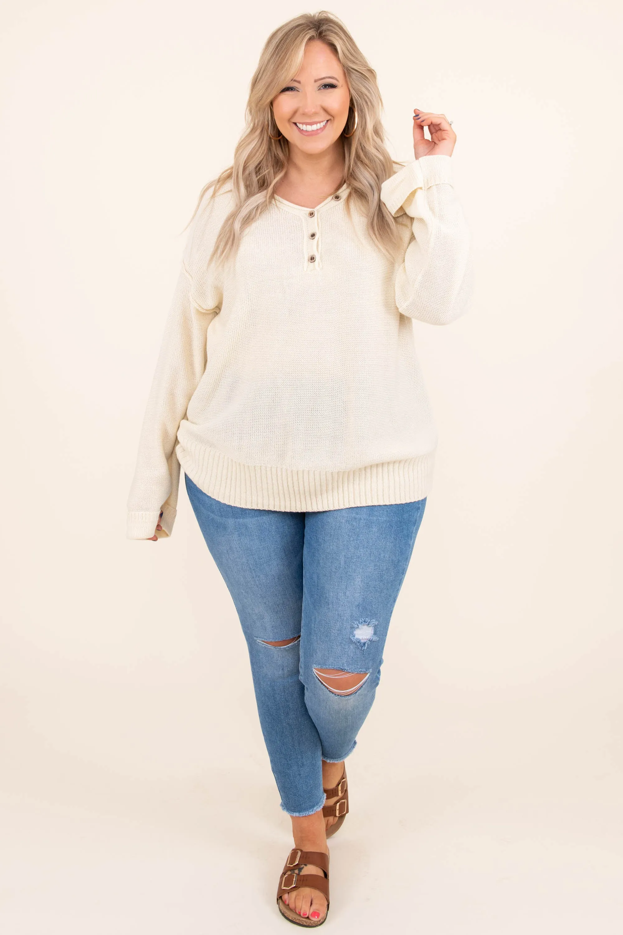 Chilly On A Hot Day Sweater, Oatmeal