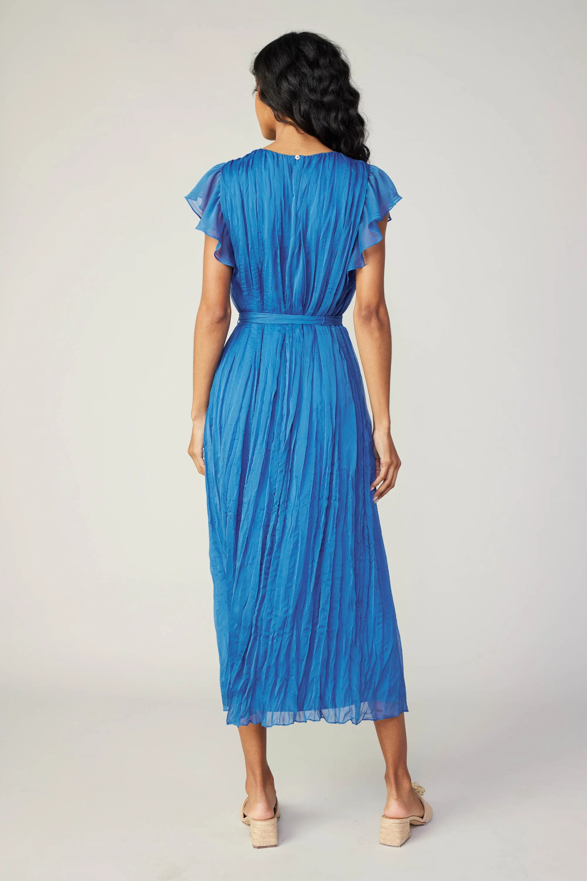 Crinkled Texture Flutter Dress