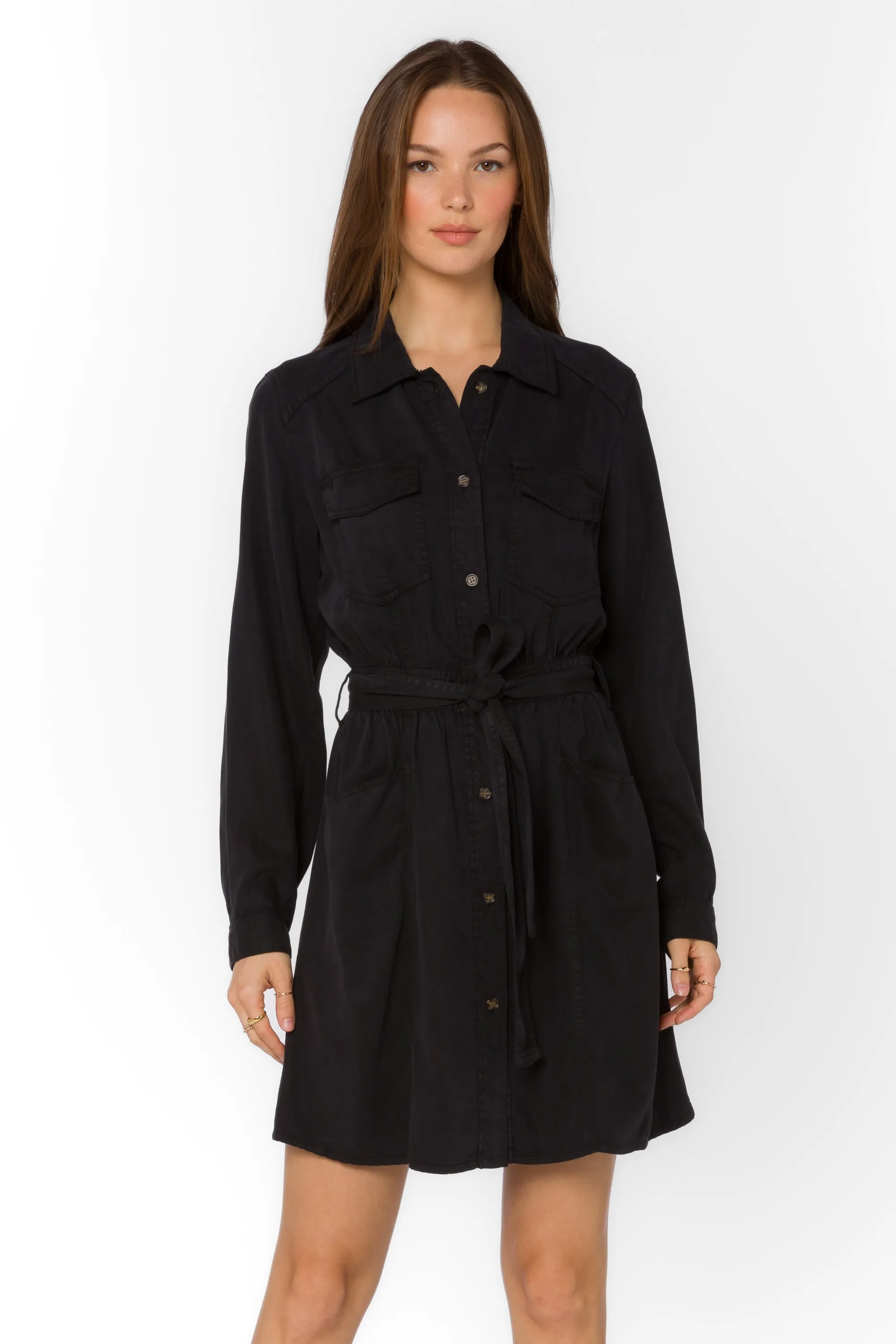 Deena Washed Black Dress