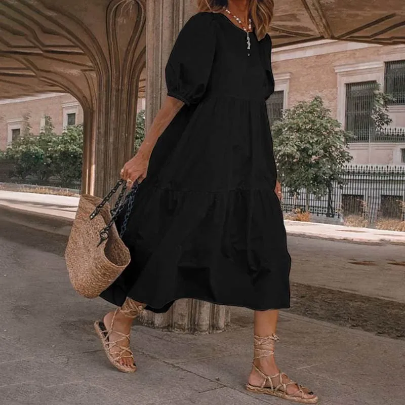 DressBetty - White women Sundresses Puff Sleeve female Dress