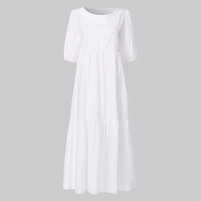 DressBetty - White women Sundresses Puff Sleeve female Dress