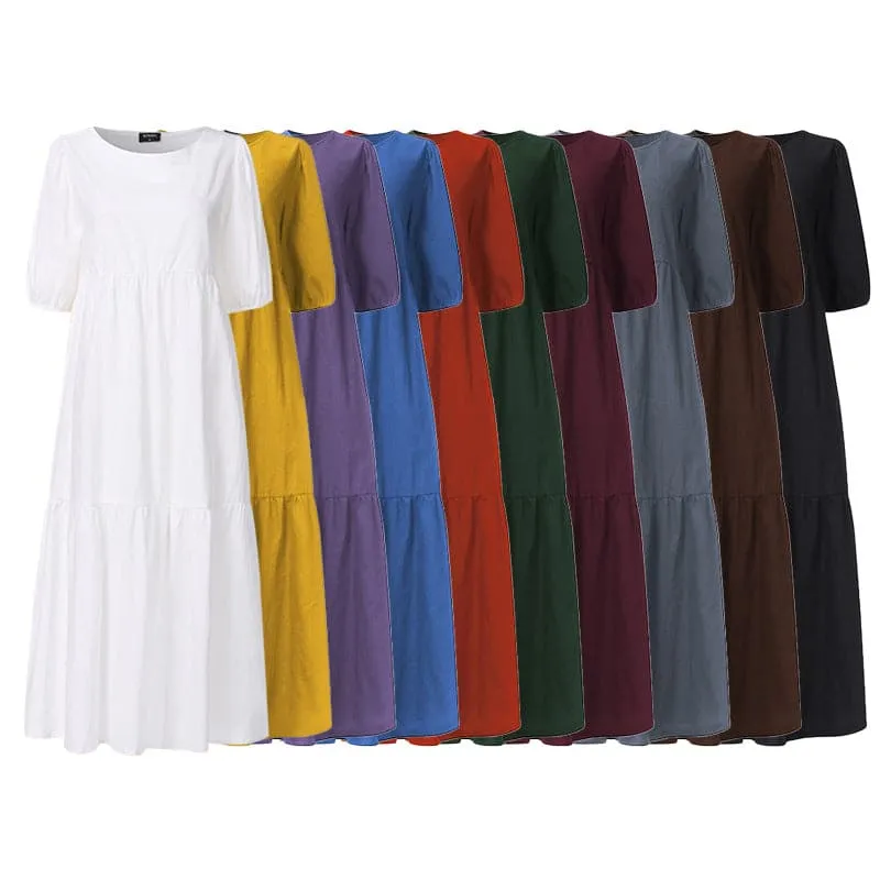 DressBetty - White women Sundresses Puff Sleeve female Dress