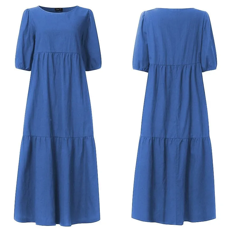 DressBetty - White women Sundresses Puff Sleeve female Dress