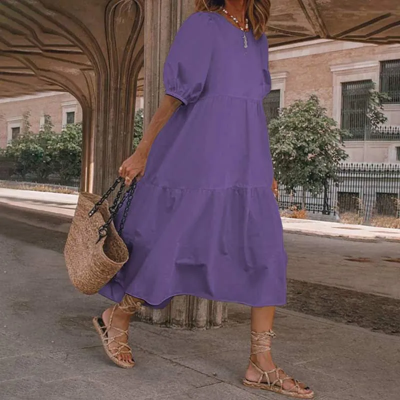 DressBetty - White women Sundresses Puff Sleeve female Dress
