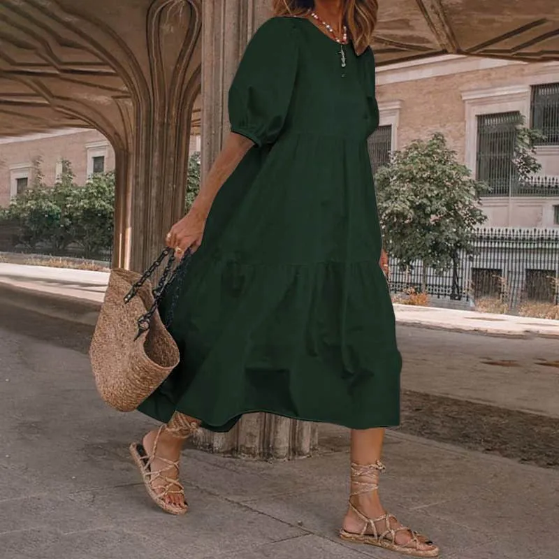 DressBetty - White women Sundresses Puff Sleeve female Dress