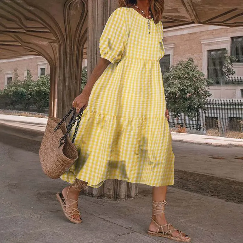 DressBetty - White women Sundresses Puff Sleeve female Dress