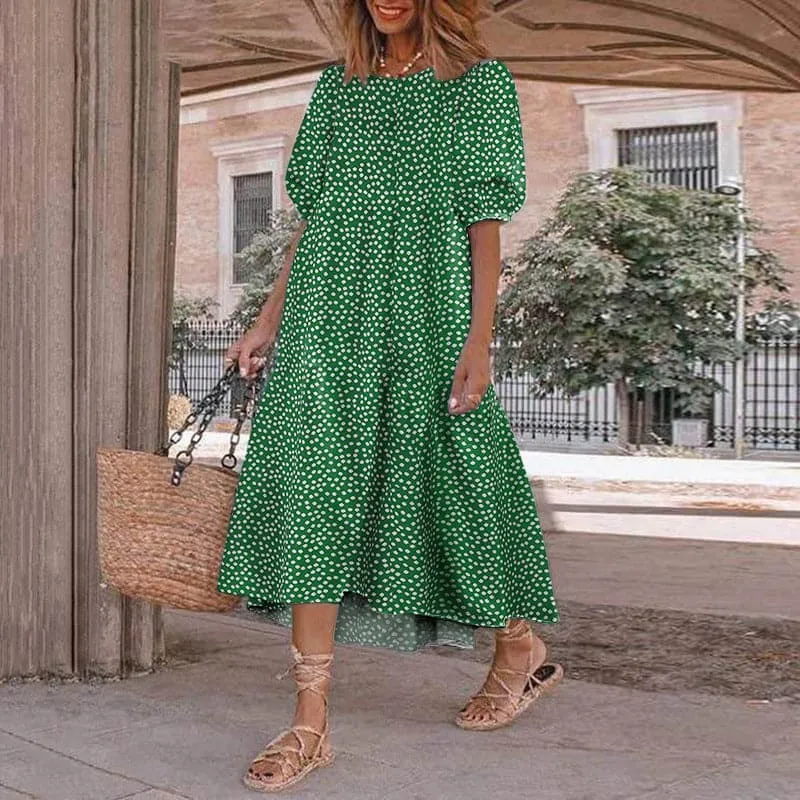 DressBetty - White women Sundresses Puff Sleeve female Dress