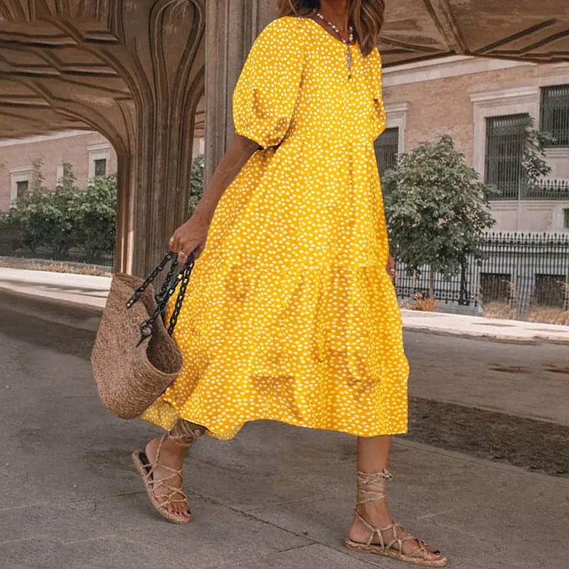 DressBetty - White women Sundresses Puff Sleeve female Dress