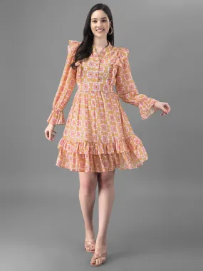 dresses for Women western wear Peach Dress