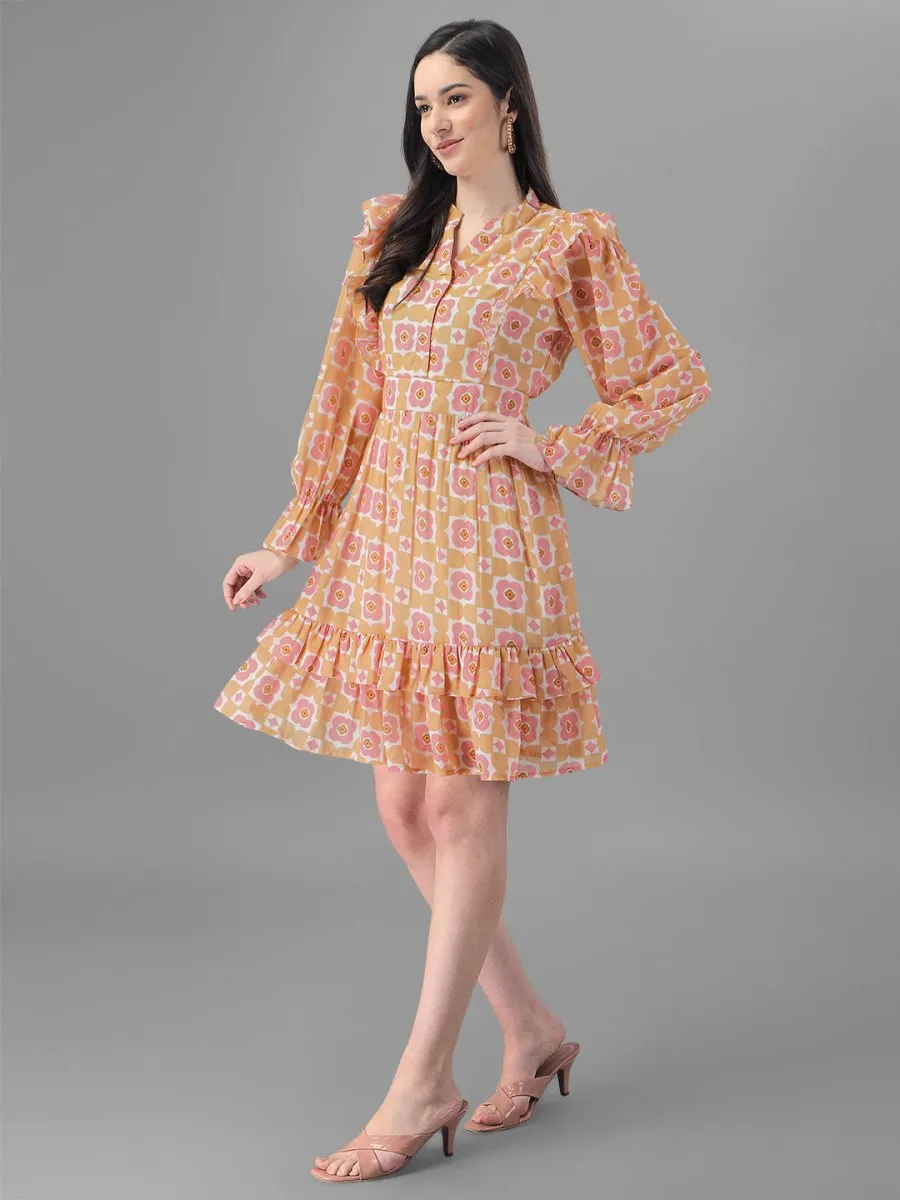 dresses for Women western wear Peach Dress