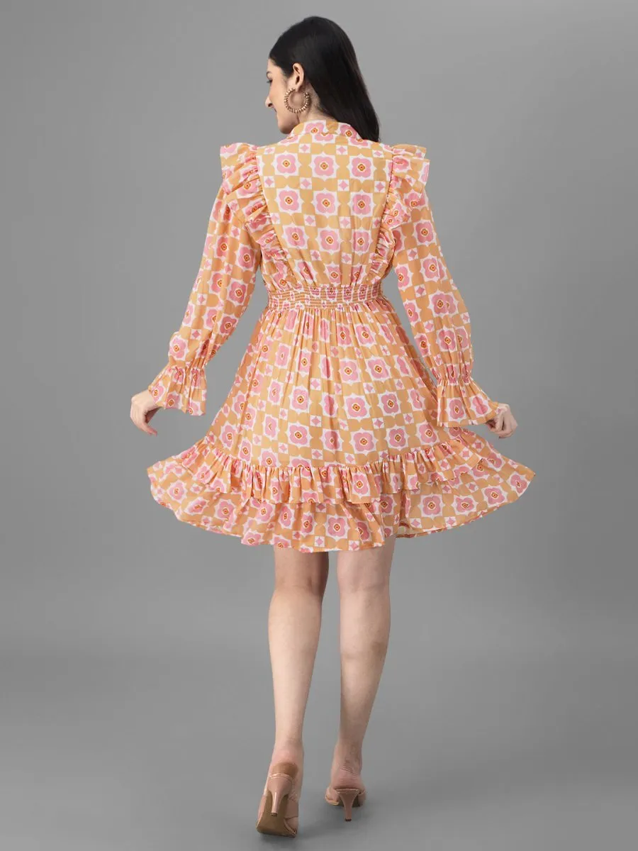 dresses for Women western wear Peach Dress