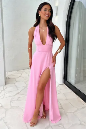 Elenor Halter Maxi Dress - Pink