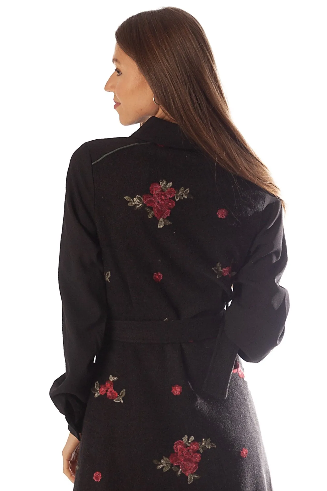 Embroidered Wooly A Line Dress