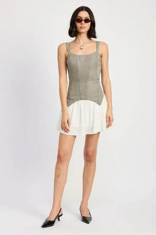 Emory Park Contrasted Corset Mini Dress