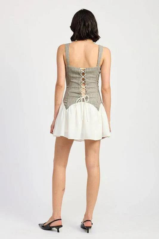Emory Park Contrasted Corset Mini Dress