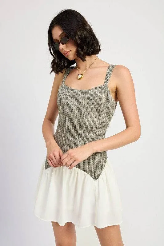 Emory Park Contrasted Corset Mini Dress