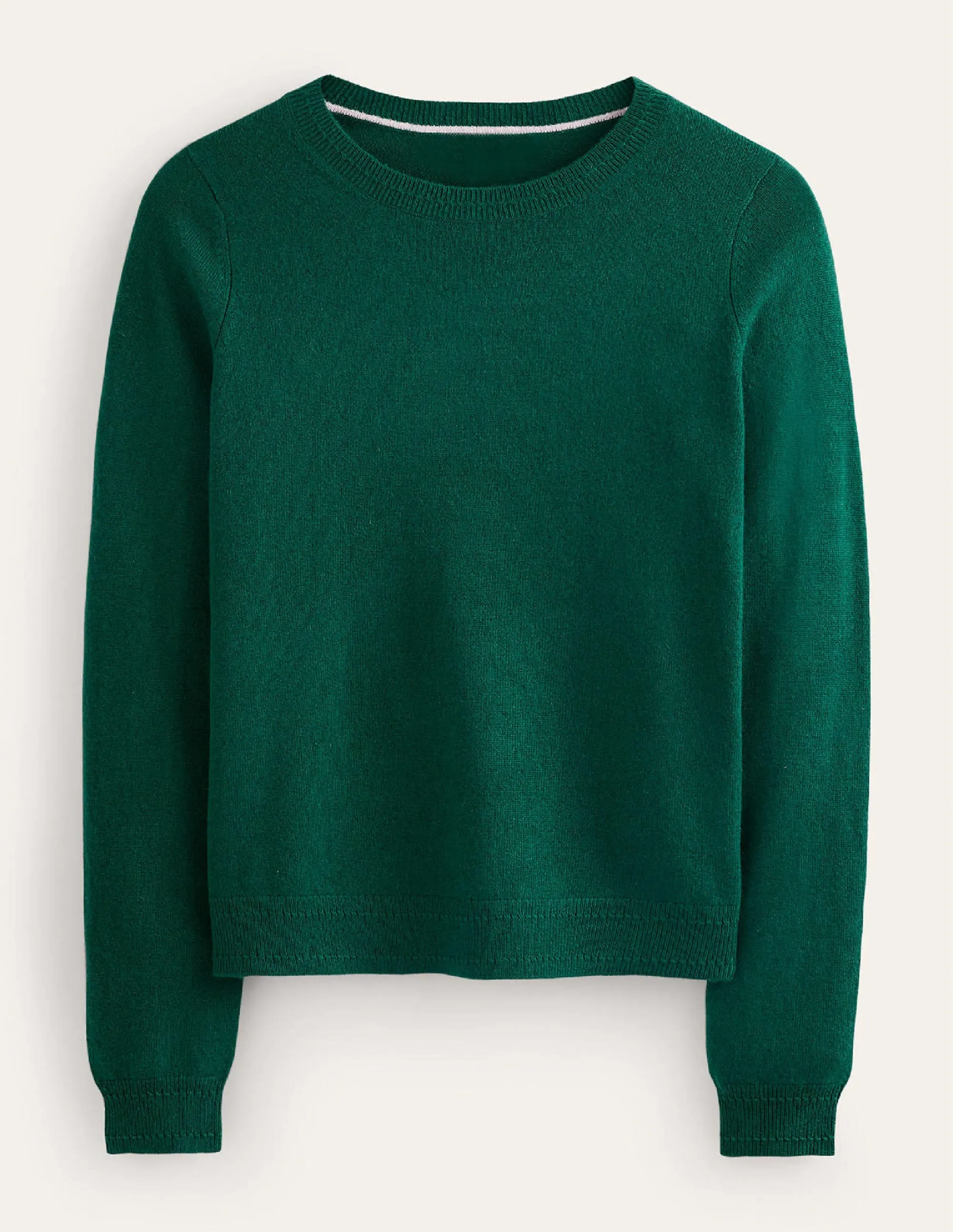 Eva Cashmere Crew Neck Jumper-Deep Forest