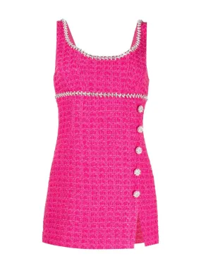 Fuchsia Boucle Mini Dress