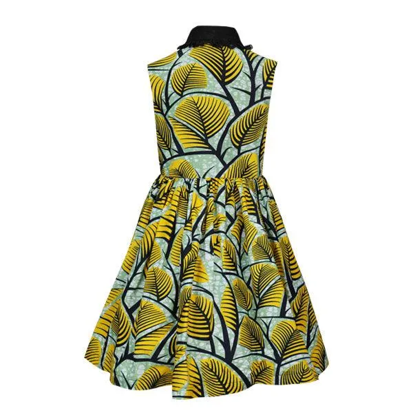 GIRLS ANKARA SHIRT DRESS WITH BOW