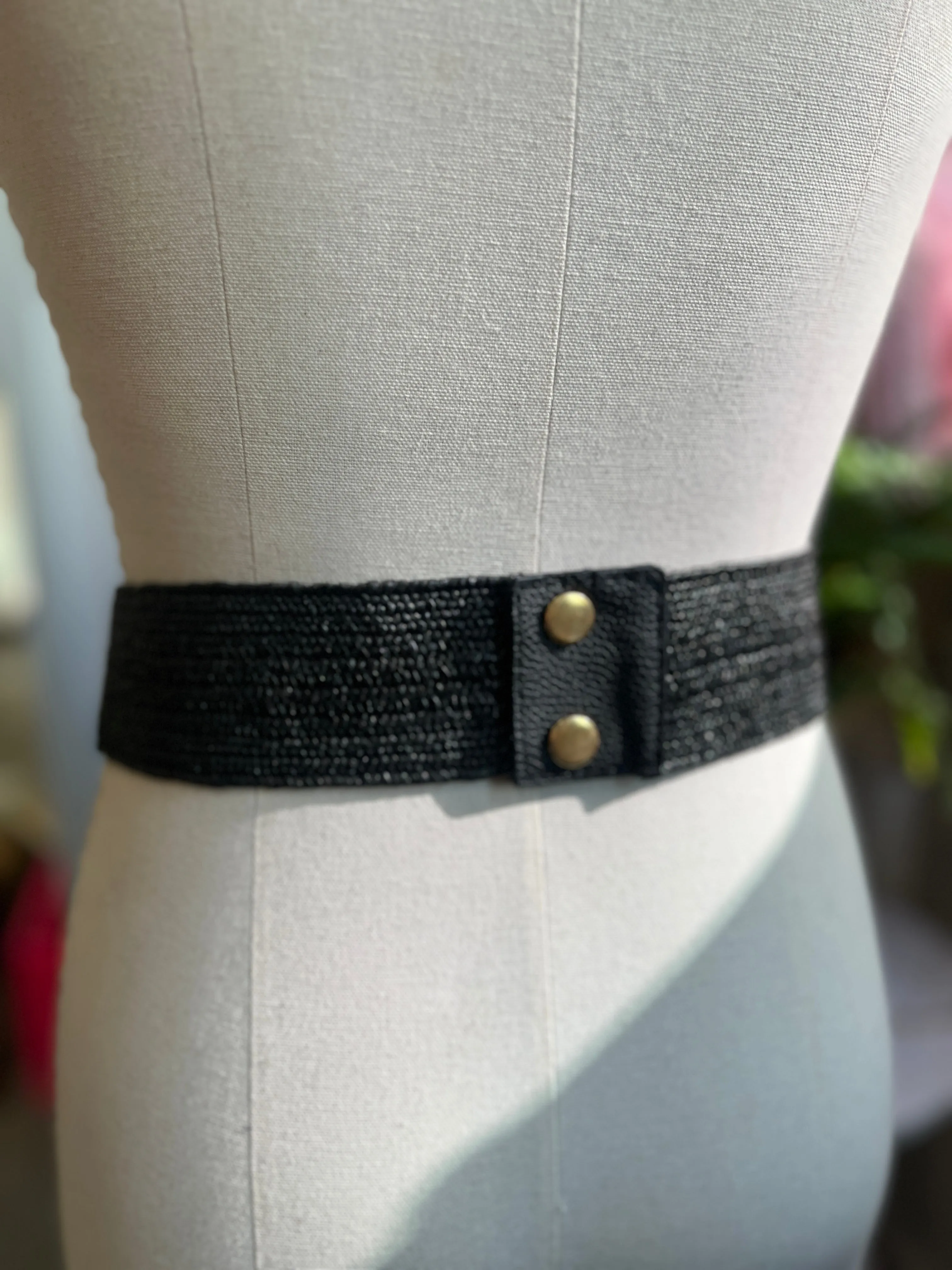 Gold O-ring Braided Elastic Belt